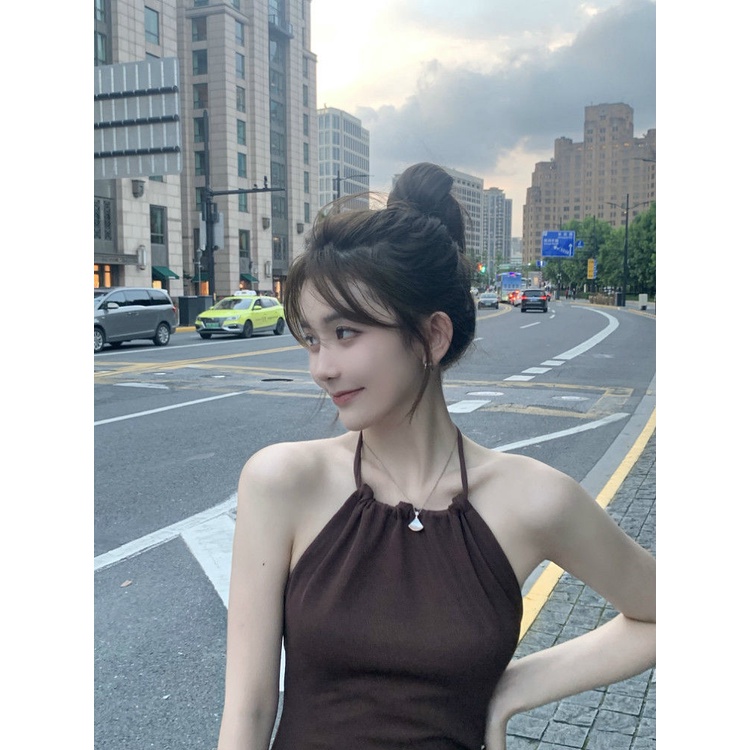 Đầm Dài Hai Dây Dáng Ôm Màu Đen Phong Cách Hàn Quốc Cổ Điển Quyến Rũ Thời Trang Cho Nữ