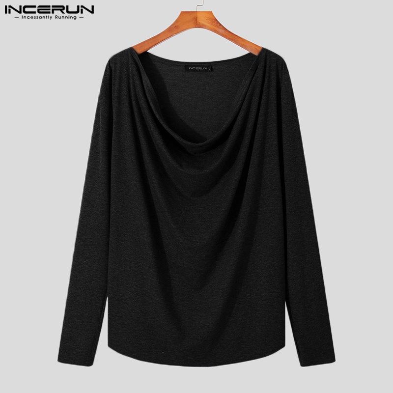 Áo sơ mi INCERUN tay dài dáng ôm phong cách cổ điển thời trang mùa thu cho nam