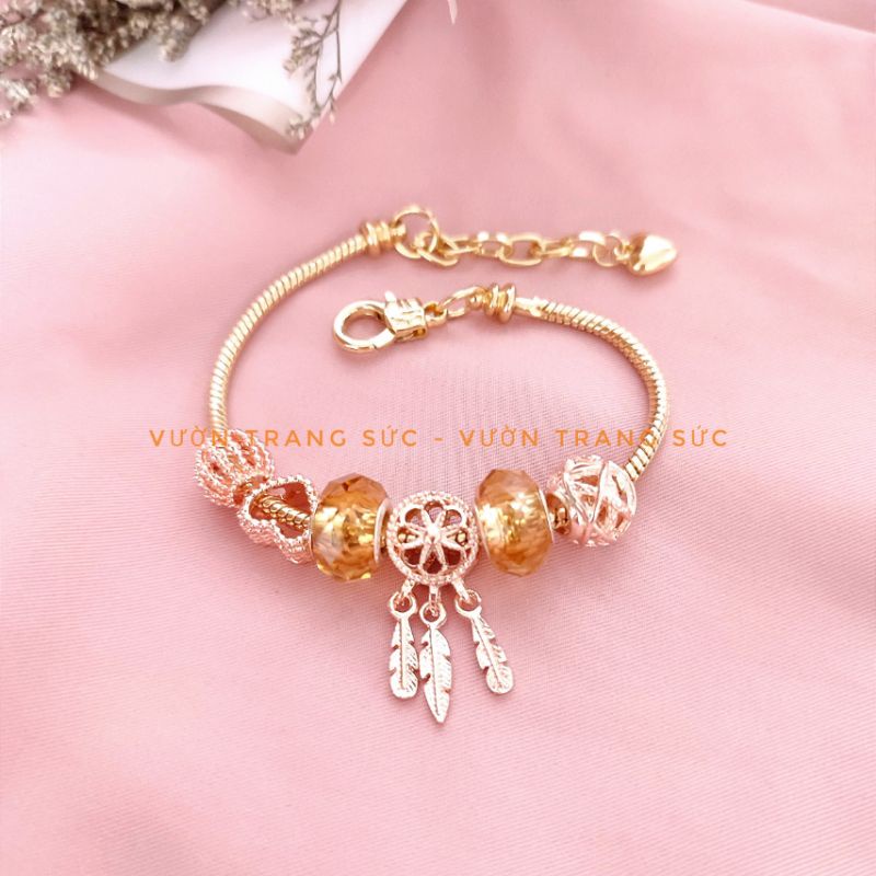 Vòng tay nữ bạc S925 - Lắc tay bạc nữ S925 gắn charm nắm bắt giấc mơ Pann Dream dễ thương Vườn Trang Sức VT0118