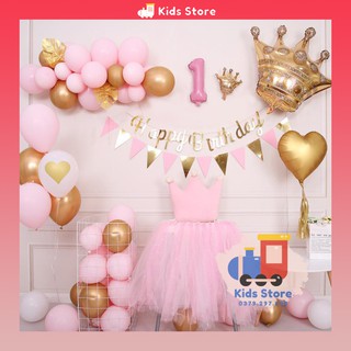 Set trang trí sinh nhật Happy birthday cho Bé trai, Bé gái - Combo Trang trí sinh nhật, thôi nôi Siêu đáng yêu