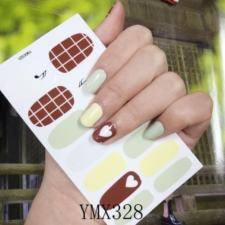 Bộ dán móng tay không thấm nước 14 móng nail sticker 325 327