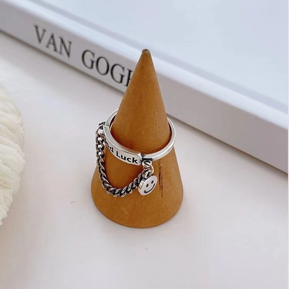 Nhẫn Đeo Tay Kim Loại Tạo Hình Mặt Cười Thời Trang Hàn Quốc