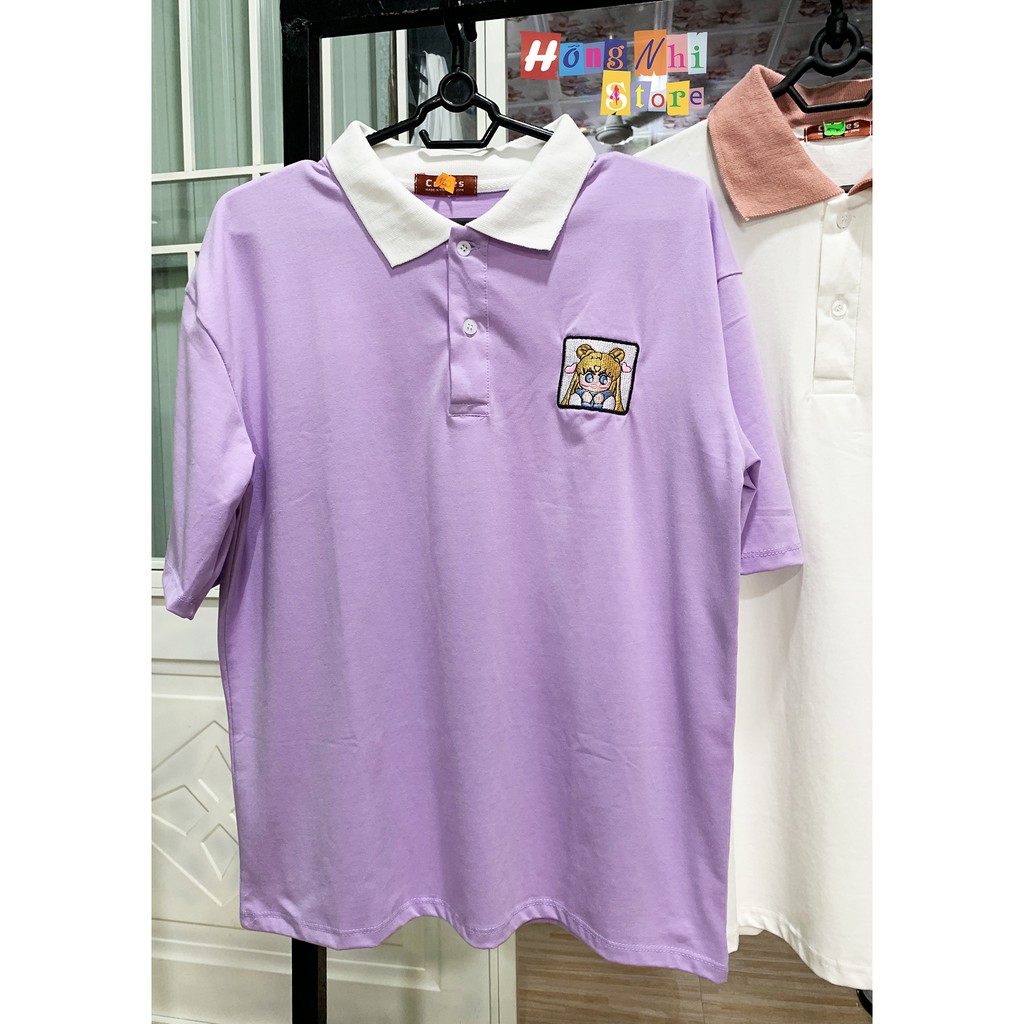 Áo Thun Polo Tay Lỡ, Áo Polo Tay Lỡ Phối Cổ Khác Màu - Áo Polo Mix Unisex - mm