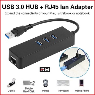 Bộ Chuyển Đổi USB 3.0 Sang RJ45 3 Cổng USB 3.0 USB 2.0 Type C Sang RJ45 LAN Cho Laptop