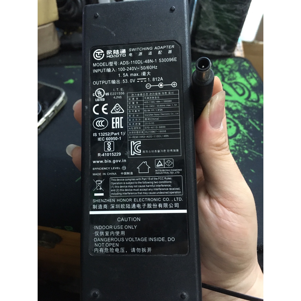 🌟CHÍNH HÃNG QUA SỬ DỤNG 🌟 ADAPTER Bộ Nguồn 53v 1.8a 1,8A POE cho đầu ghi Dahua POE bảo hành 12 tháng CHÂN KIM