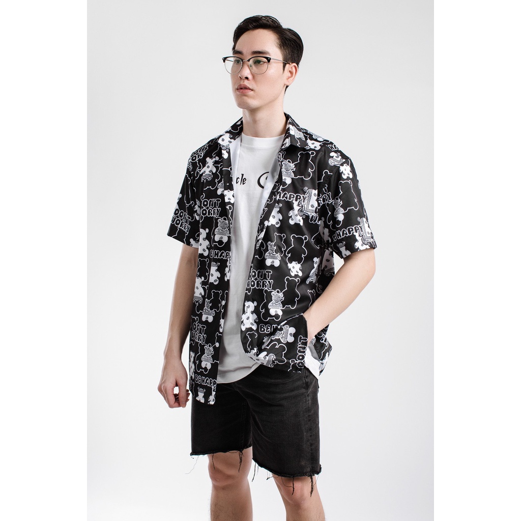 Áo Sơ Mi Tay Ngắn Họa Tiết Gấu Cho Nam - Nữ LADOS - 8068 Áo Vải Lụa Thoáng Mát Và Thời Trang | BigBuy360 - bigbuy360.vn