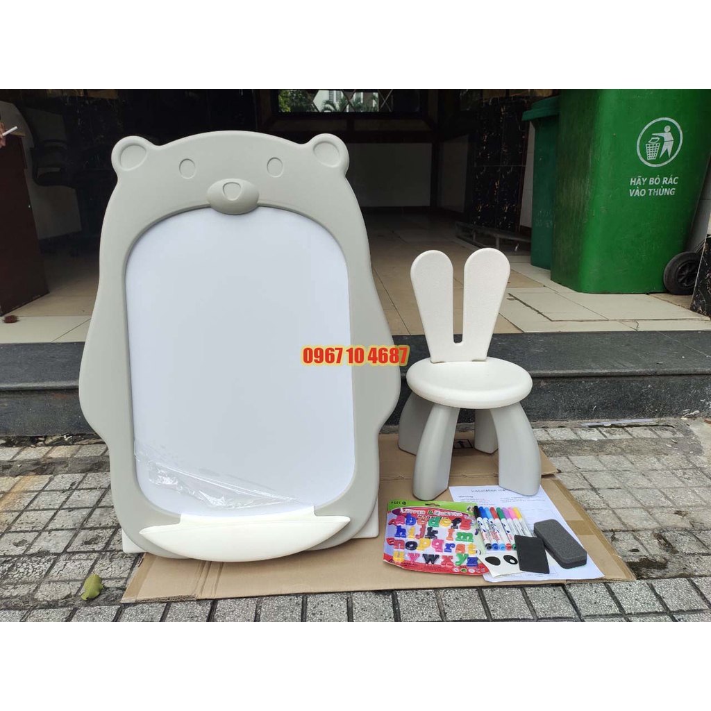 Bảng vẽ Gấu Sasa kèm ghế - Bảng vẽ thông minh cho bé học tập và sáng tạo