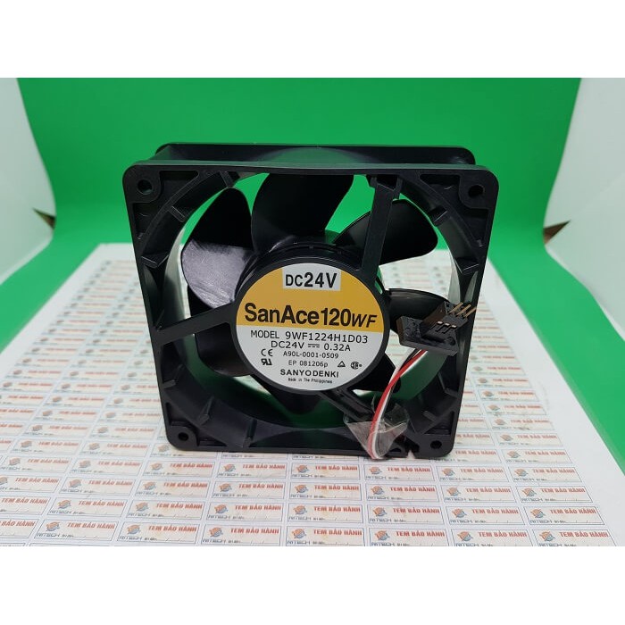 9WF1224H1D03 A90L-0001-0509 Quạt Làm Mát SANYO DENKI 24V-0.32A Kích Thước 120*120*38mm