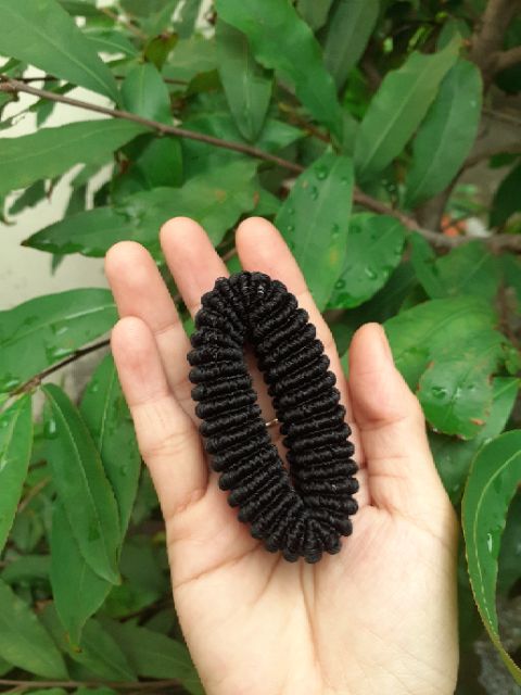12 thun cột tóc màu đen dày,chắc (Kt: 3cm×7cm)