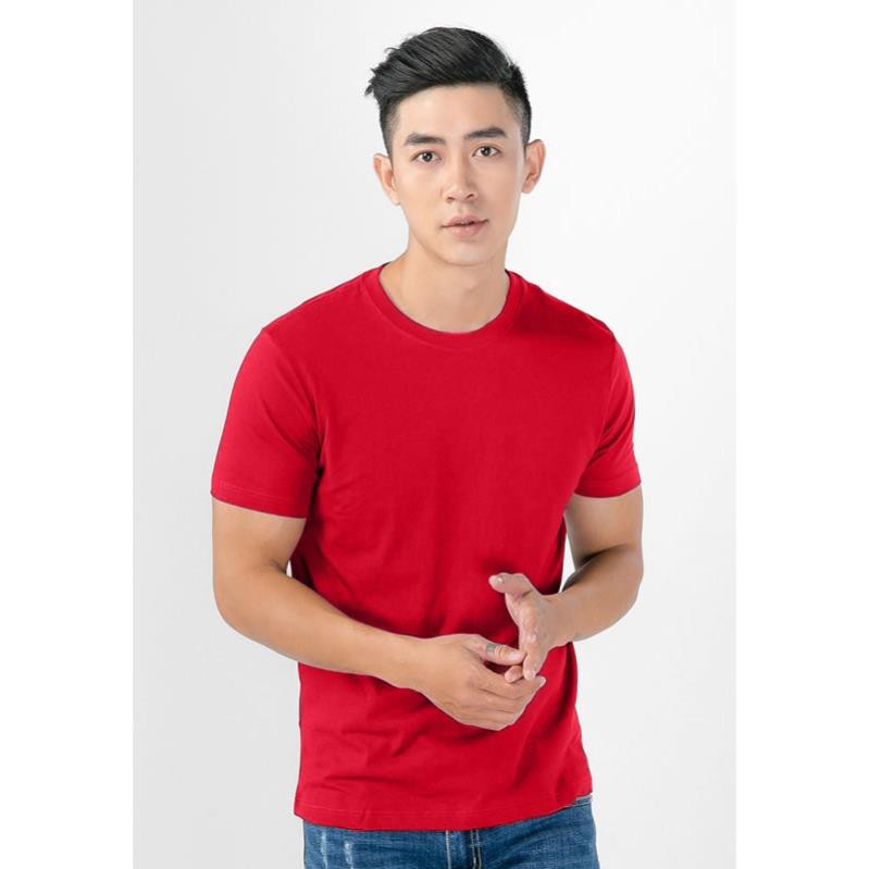 Áo thun trơn cổ tròn dày mịn giá rẻ màu Đỏ Tươi
