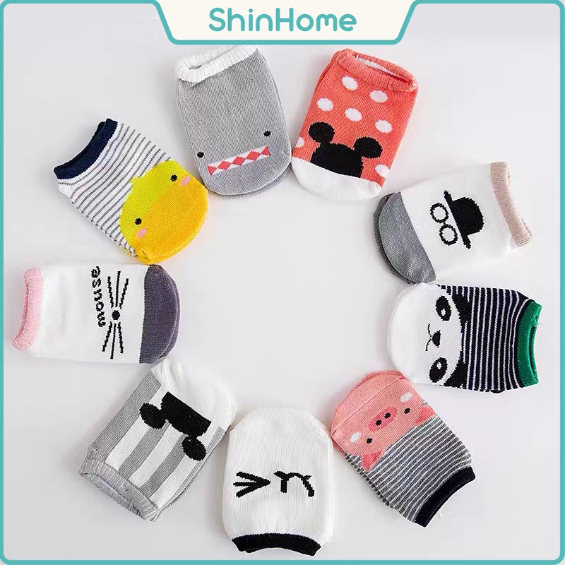 Tất chống trượt thấp cổ hoạt hình cho bé trai bé gái sơ sinh từ 0 - 2 tuổi ShinHome Baby