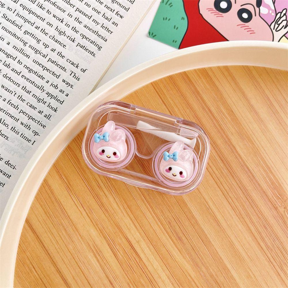 Hộp Đựng Kính Áp Tròng Hình Vuông Họa Tiết Hoạt Hình Phong Cách Hàn Quốc Dễ Thương