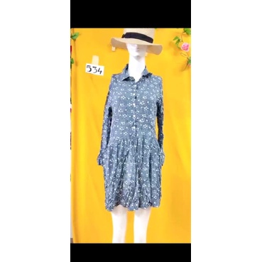 đầm sơmi tone from babydoll size M/M+. S534