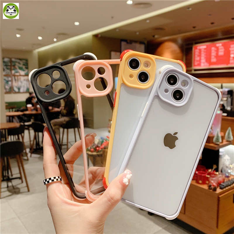 Ốp điện thoại acrylic trong suốt chống rơi bảo vệ 360 độ cho iPhone 13 Pro Max 12 11 X XR XS Max 7 8 Plus
