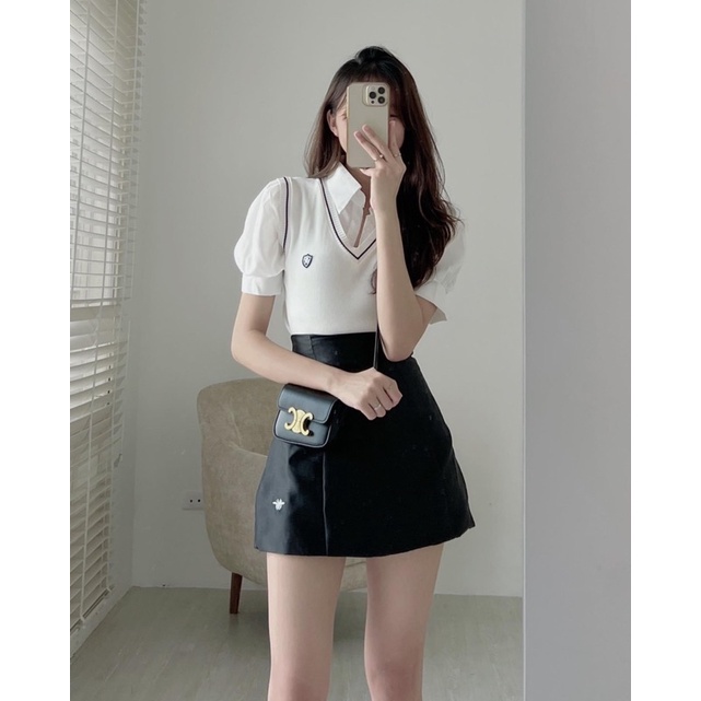 Áo sơ mi phối len monngtoghi siêu xinh