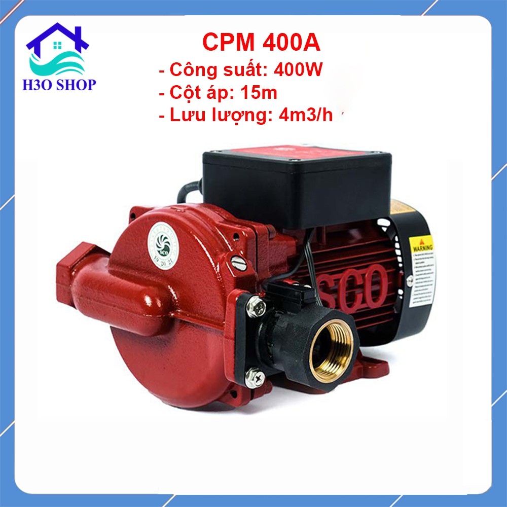 Máy bơm tăng áp điện tử SCO CPM 400A - 400W, bơm tăng áp nước nóng 100 độ, motor lõi đồng 100%