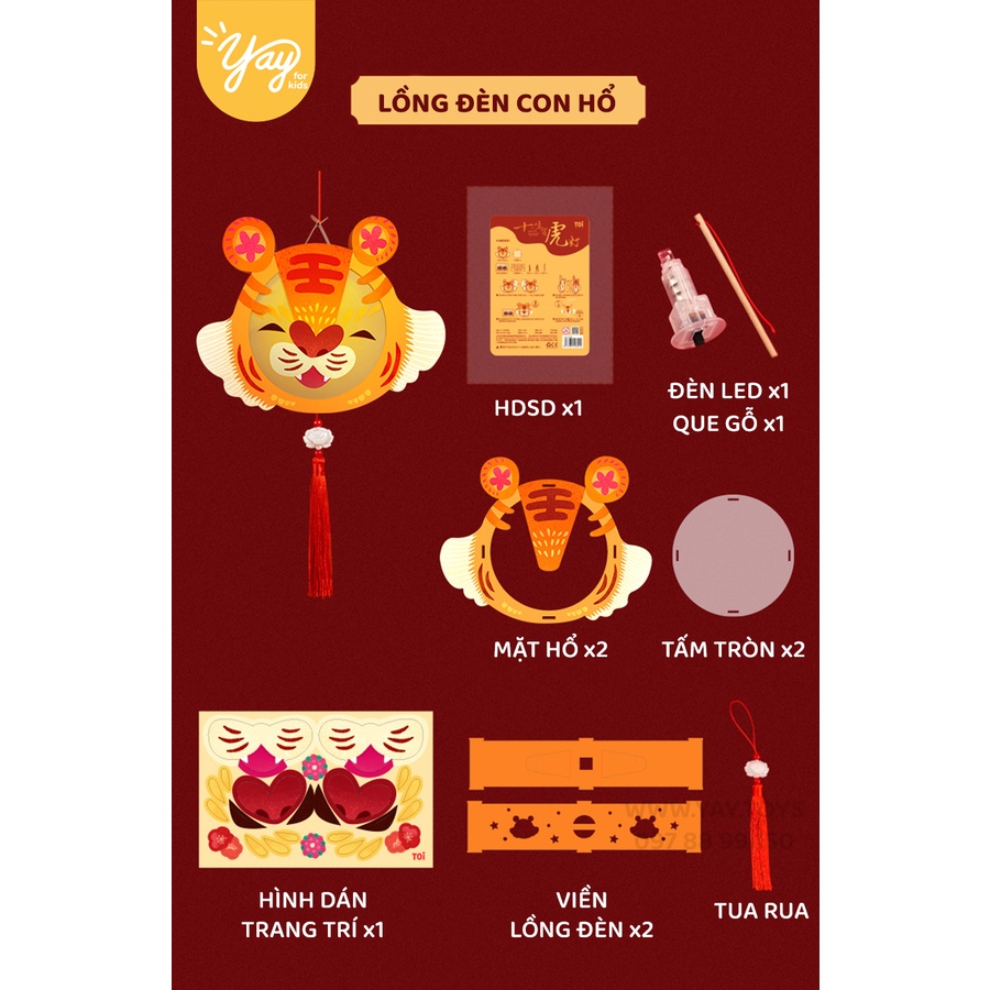 Lồng Đèn DIY Hình Thú Kết Hợp Đèn Led Cho Bé 3+ - TOi