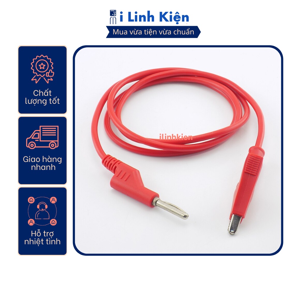 Dây đo đồng hồ liền kẹp cá sấu màu đỏ loại tốt