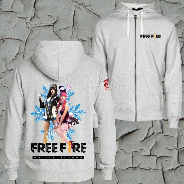 NEW - Siêu Khuyến Mại Áo khoác Xám có mũ Free Fire in hình Gấu trúc + Thỏ Ngọc / sp bán chạy