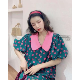 Đầm hoa dáng suông rộng phối cổ tay phồng!