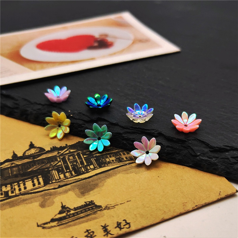 2 phiến hoa resin 8 cánh 10mm - nguyên liệu làm trâm