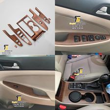 Bộ ốp nội thất vân gỗ Hyundai Tucson 2016 2017 2018 2019 2020 cao cấp-5 chi tiết.