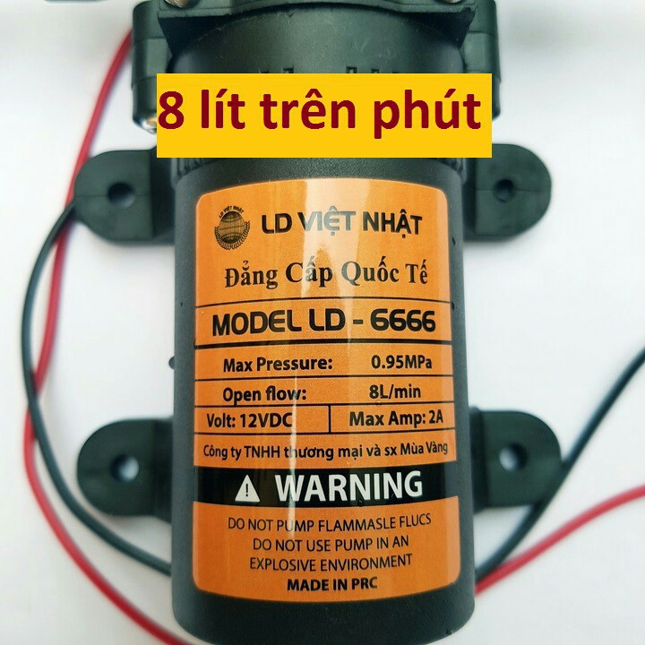 Bộ máy phun sương,tưới lan,tưới hoa, xịt rửa xe 12v đầu béc có chỉnh tia dạng phun sương tiện lợi