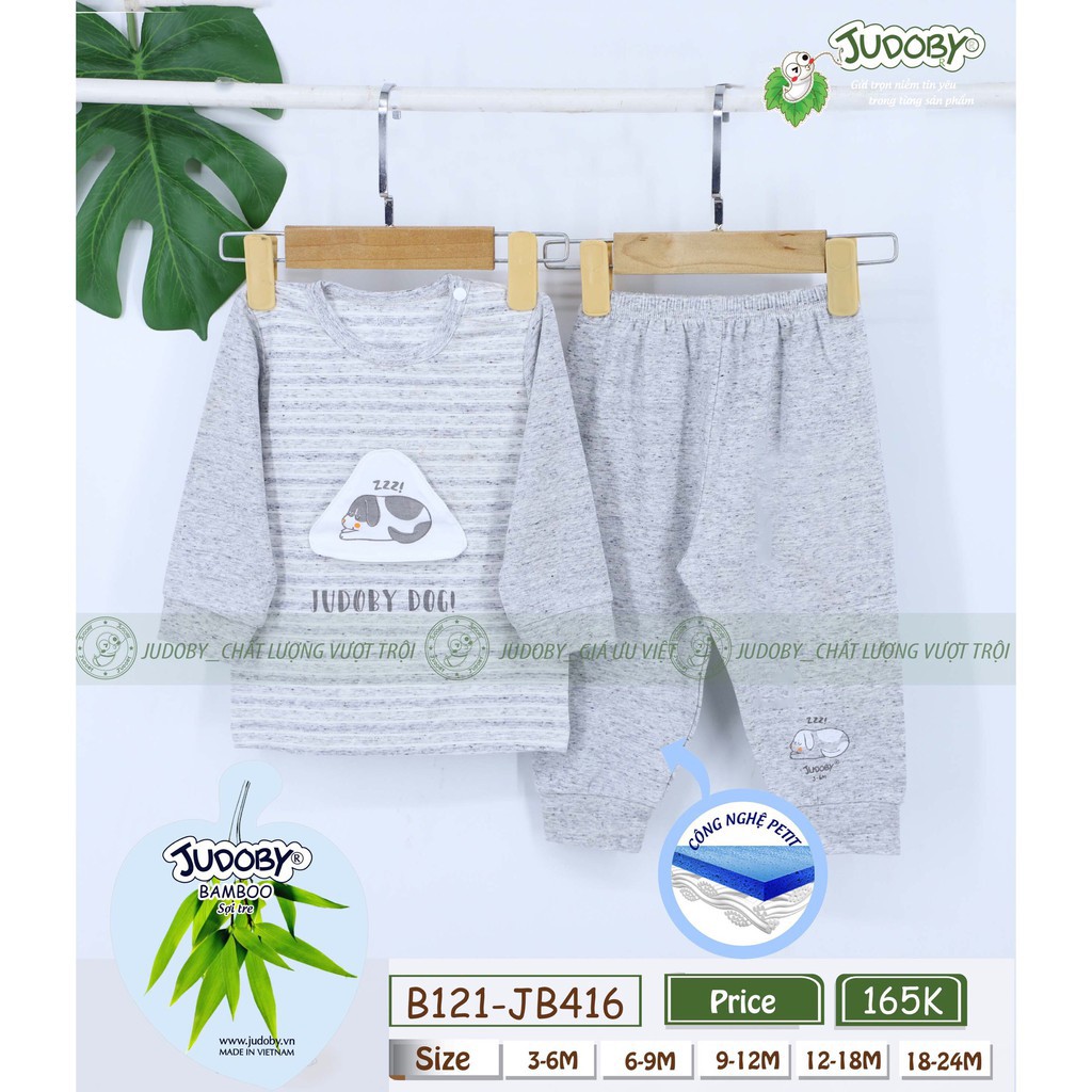 Judoby - Bộ cài vai dài tay chất Bamboo mỏng BT+BG (6-24M) JB416