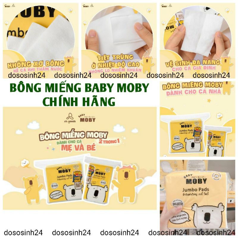 Gói Bông Miếng Baby Moby Lớn/Nhỏ (100 miếng/gói)