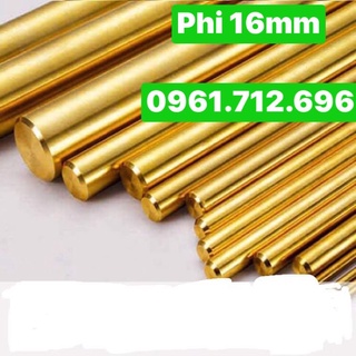 Thanh đồng vàng tròn đặc phi 16mm