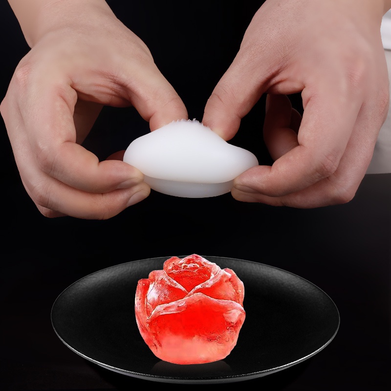 Khuôn Silicon Làm Đá Viên Tạo Hình Hoa Hồng 3D 1.5 Inch