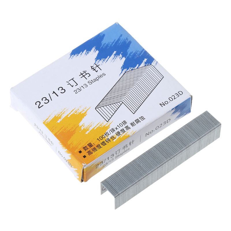 Hộp 1000 Ghim Bấm Bằng Kim Loại 23 / 8 Chịu Lực Tốt Tiện Dụng Cho Văn Phòng / Trường Học