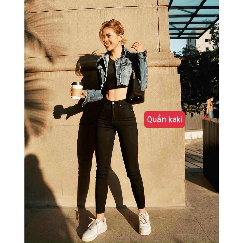 quần kaki dài lưng cao tôn dáng l