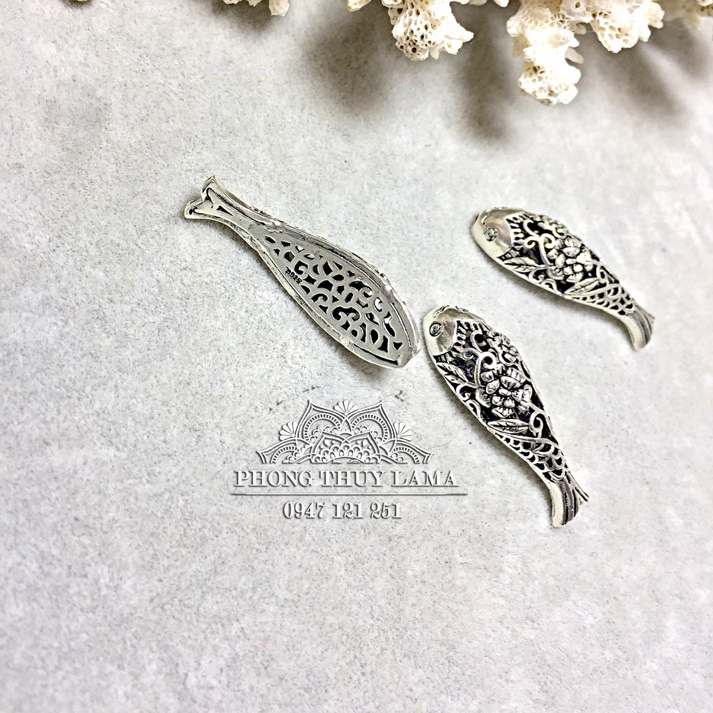 Charm bạc cá chép hoa mai size lớn