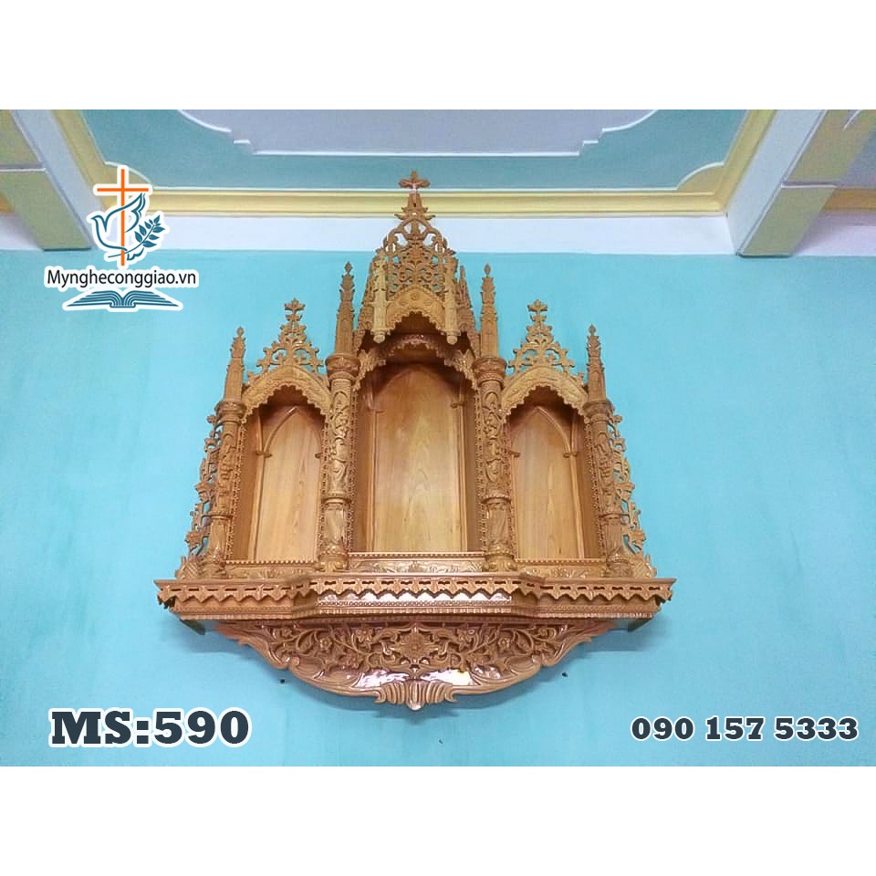 Tòa Gỗ Công Giáo Đẹp, Bàn Thờ Chúa Cao Cấp Bằng Gỗ |  zalo: 090 157 5333 | myngheconggiao.vn | vui lòng liên hệ trước