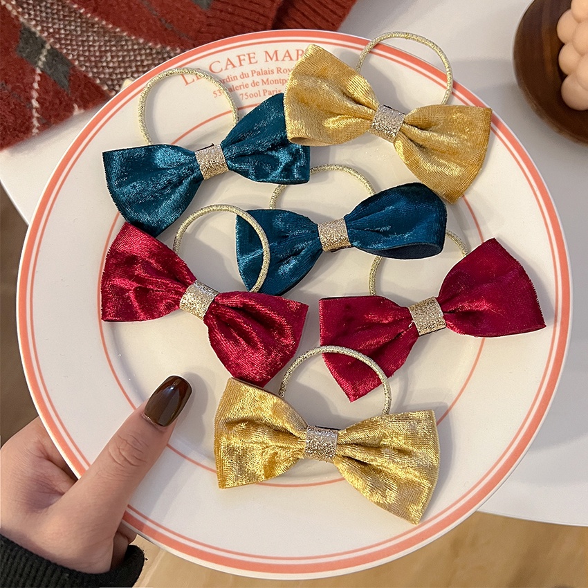 Set 2 dây buộc tóc co giãn thắt nơ đơn giản cho nữ