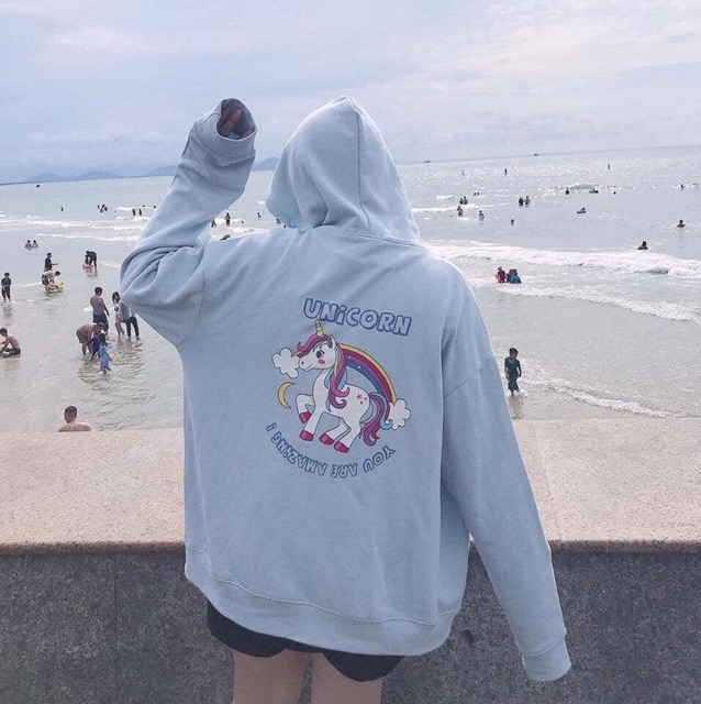Hoodie zip unicorn - áo khoác unisex | BigBuy360 - bigbuy360.vn