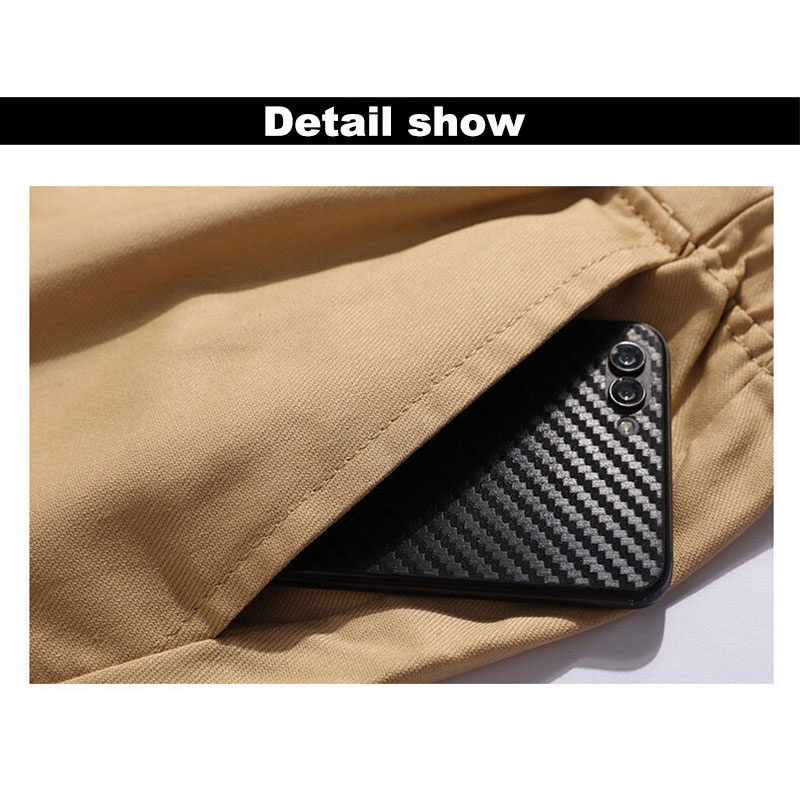 Quần short 100% cotton có túi sau lưng thời trang mùa hè cho nam