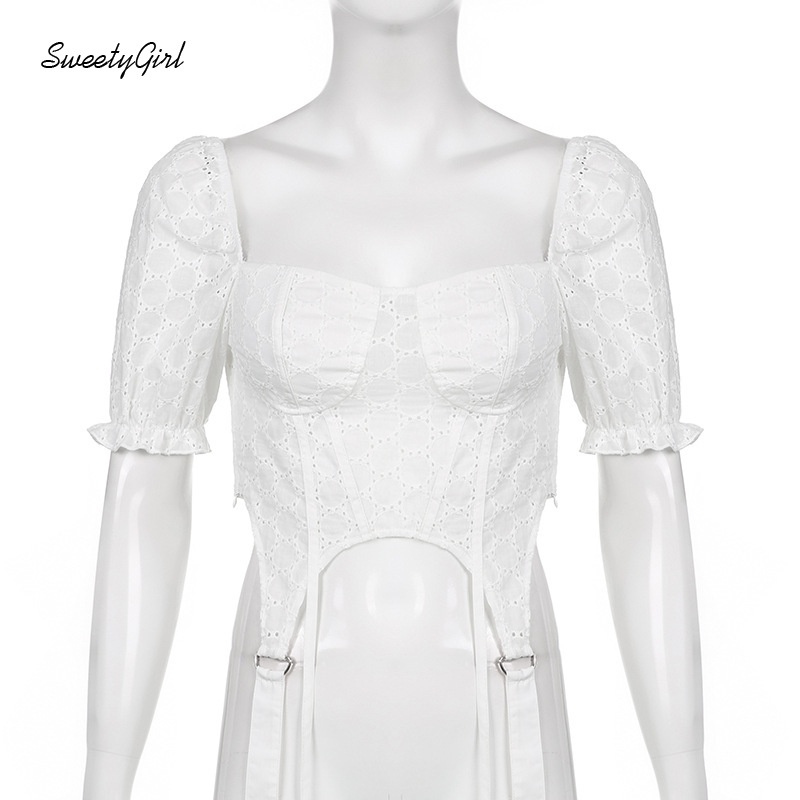 Áo Croptop Cổ Vuông Tay Ngắn Dáng Ôm Màu Trơn Thời Trang Dành Cho Nữ 2022