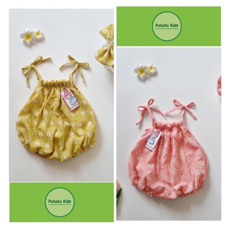 Bodysuit 2 Dây, Bodychip Hoa Nhí 2 Dây Hoa Nhí Chất Thông Hơi Siêu Mát Cho Bé Sơ Sinh