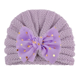 HABELYI Mũ Turban Đan Len Co Dãn Cho Bé