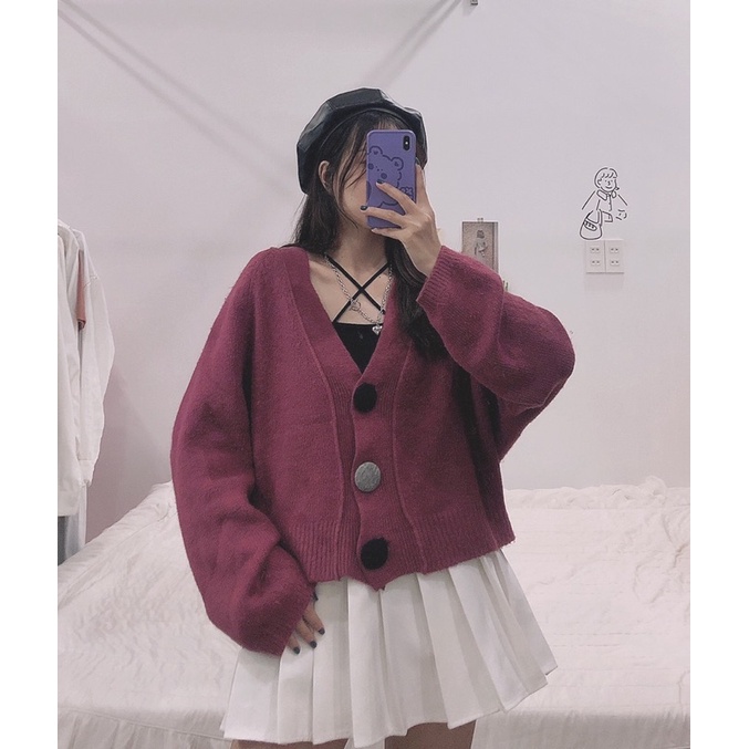 [2HAND] Cardigan Len Hàn Quốc