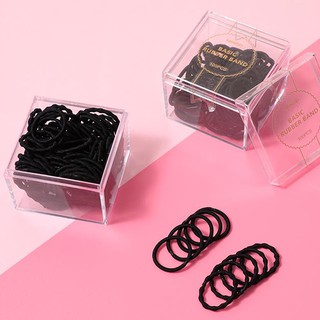 Thun cột tóc 100 cái - màu Đen