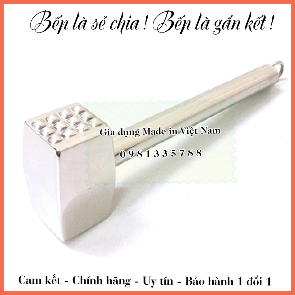 Búa đập thịt inox 304 cao cấp chính hãng Vietcook, đập đá, giã đông
