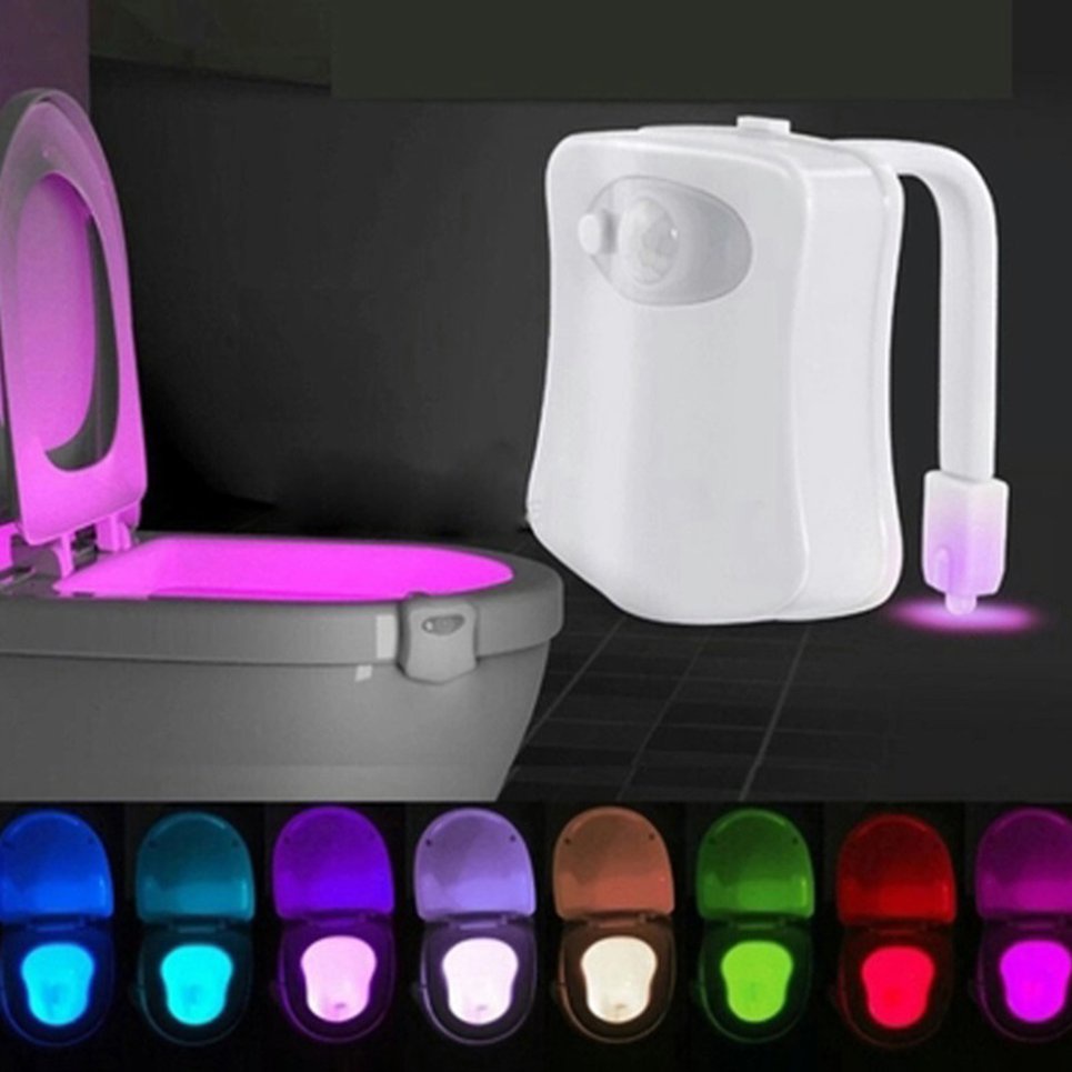 Đèn LED D8/16 gắn nắp bồn vệ sinh thay đổi tám/Mười sáu màu cảm biến chuyển động tiên tiến nhà vệ sinh 8 màu thay đổi sắc gắn bồn cầu có cảm biến chuyển động tiện lợi