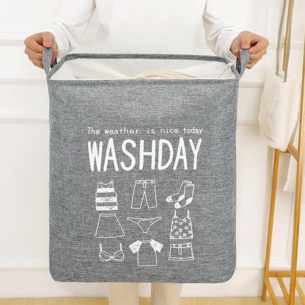 Giỏ Đựng Quần Áo Bằng Vải Cỡ Lớn, Túi Đựng Chăn Màn Đa Năng Washday Có Thể Gấp Gọn Vintage Xinh Xắn (Chọn Màu)