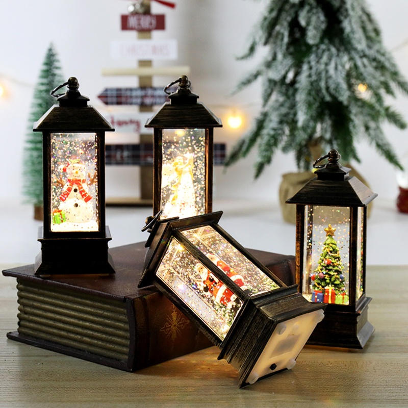 Đèn lồng hình ông già noel/người tuyết phong cách phương Tây độc đáo trang trí nhà cửa