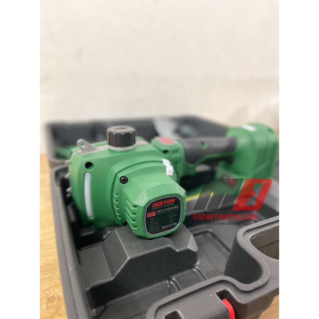 Máy cưa xích dùng pin 21V Dekton Tặng thêm 1 xích  M21-CS08BL