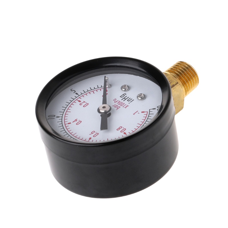 Đồng Hồ Đo Áp Suất Chân Không 1-1 / 2 &quot;Bằng Thép 1 / 4&quot; Lưng Trung Tâm - 30HG / 0PSI