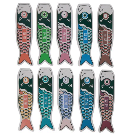 Hộp 30 Bookmark Đánh Dấu Sách Sáng Tạo Cá Koi Nhật Bản